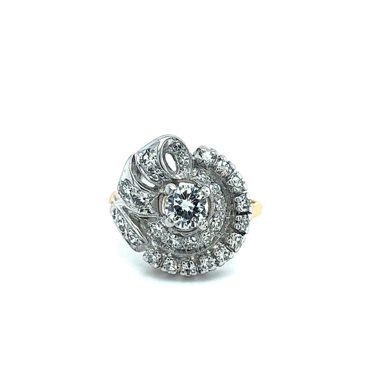 Vintage 3/4 CTW Diamond 14K White & Yellow Gold Engagement Ring, Size 5.5 - Puyallup Diamond & Gold Buyers