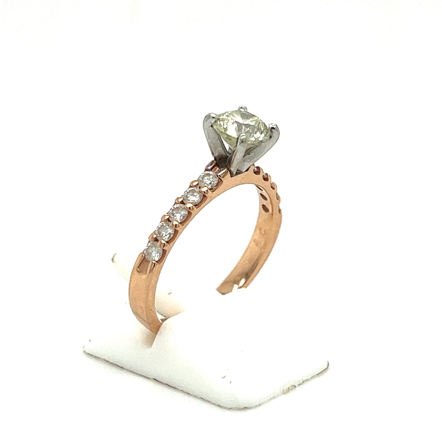 Diamond Engagement Ring Solitaire 1.18 T.C.W 14K Rose  Gold - Eden's Jewelry & Coins